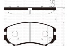 SP1202SNS_[581012HA10] !колодки дисковые п Elantra 1.6 для HYUNDAI TUCSON (JM) 2.0 CRDi 2006-2010, код двигателя D4EA-F, V см3 1991, кВт 100, л.с. 136, Дизель, Sangsin brake SP1202