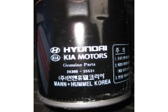 Фильтр масляный для HYUNDAI TUCSON (JM) 2.0 Привод на все колеса 2004-2010, код двигателя G4GC, V см3 1975, кВт 104, л.с. 141, бензин, Hyundai-KIA 2630035531