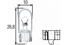 Лампа W5W 12V 8GP003594-121 для HYUNDAI H-1 Фургон 2.5 TD 2000-2000, код двигателя D4BF, V см3 2476, кВт 59, л.с. 80, Дизель, Hella 8GP003594121